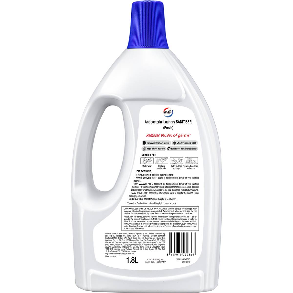 Walch Antibacterial Laundry Sanitiser Fresh 1.8L