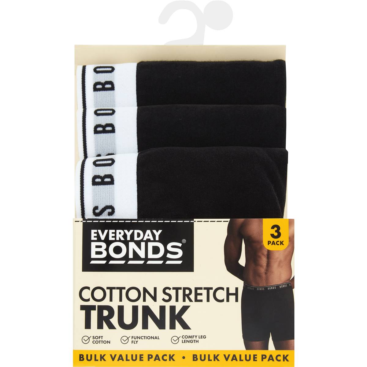 Bonds Mens Everyday Cotton Stretch Trunks Medium Assorted 3 pack