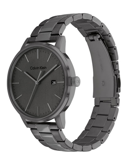Linked Bracelet For Him Ionic Plated Grey Steel Watch 25200054