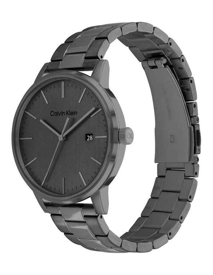 Linked Bracelet For Him Ionic Plated Grey Steel Watch 25200054