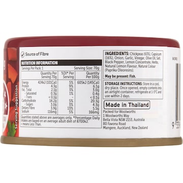 Woolworths Chickpeas With Capsicum Lemon & Herbs 70g