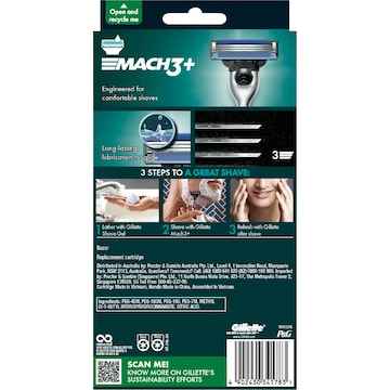 Gillette Mach3+ Shaving Razor each