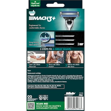 Gillette Mach3+ Shaving Razor each