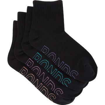Bonds Ladies Lightweight 1/4 Crew Socks Size 2-8 Assorted 4 pack