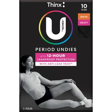 U by Kotex Thinx Period Undies Bikini Cut Size 10 each