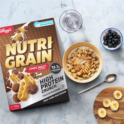 Kellogg's Nutri Grain High Protein Crunch Choc Malt Cereal 500g