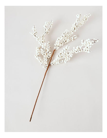 Harvest Christmas White Berry Spray Pick 62cm in White