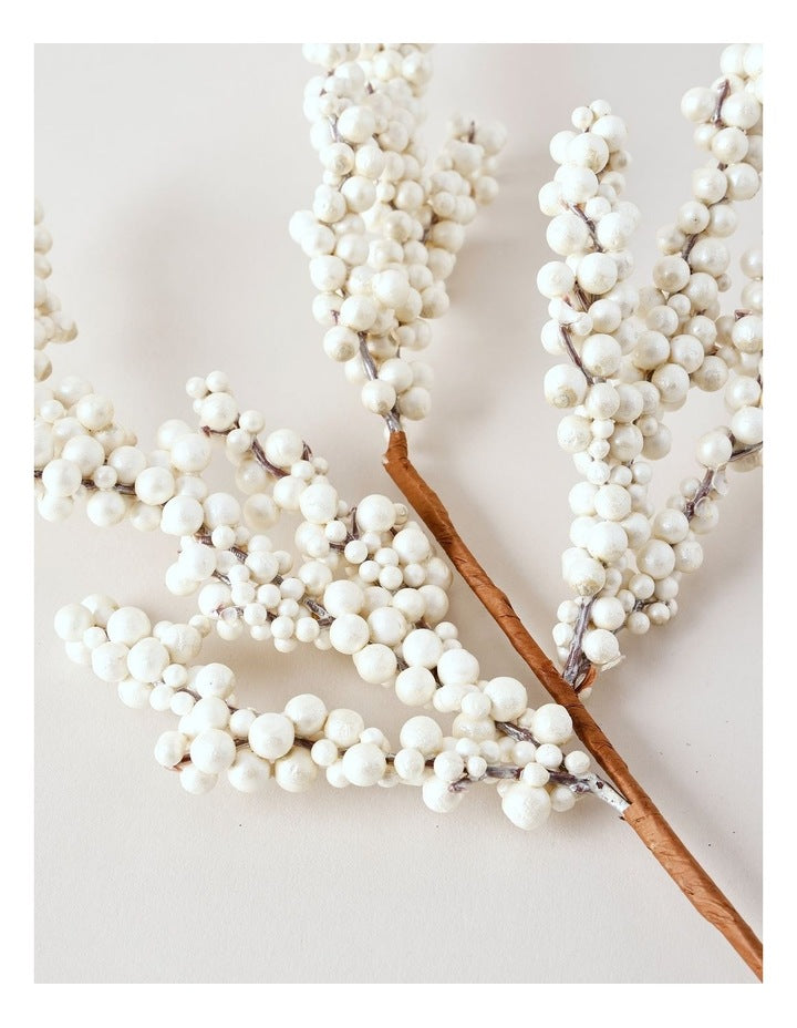 Harvest Christmas White Berry Spray Pick 62cm in White
