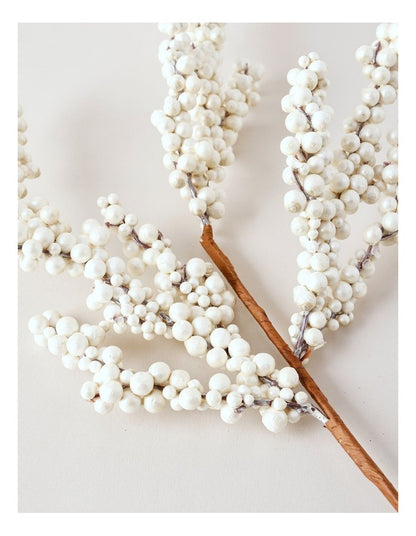 Harvest Christmas White Berry Spray Pick 62cm in White