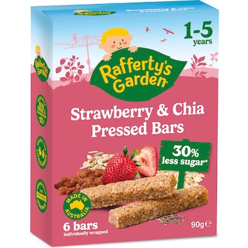 Rafferty's Garden Strawberry & Chia Pressed Bars 6 pack