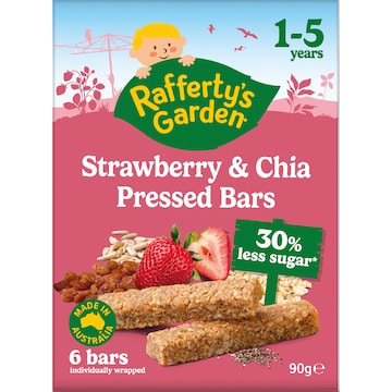 Rafferty's Garden Strawberry & Chia Pressed Bars 6 pack