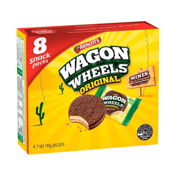 ARNOTT'S WAGON WHEELS SNACK MULTIPACK 8 PACK 190G