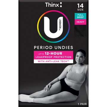 U by Kotex Thinx Period Undies Brief Cut Size 14-16 each