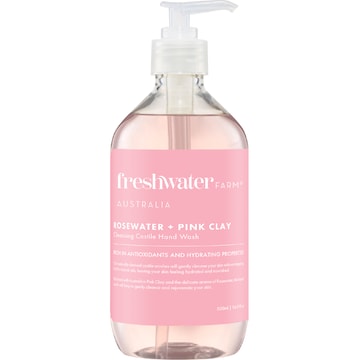 Freshwater Farm Australia Rosewater + Pink Clay Cleansing Castile Hand Wash 500mL