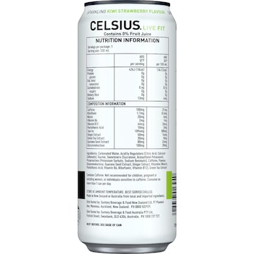 Celsius Energy Drink Sparkling Kiwi Strawberry Can 330mL