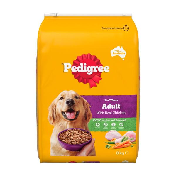 PEDIGREE ADULT DRY DOG FOOD WITH REAL CHICKEN 8KG