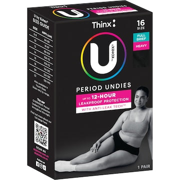 U by Kotex Thinx Period Undies Brief Cut Size 16 each