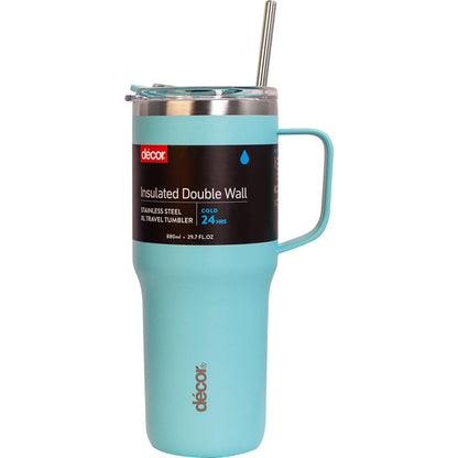 Decor Insulated Double Wall Travel Tumbler 880mL Assorted each