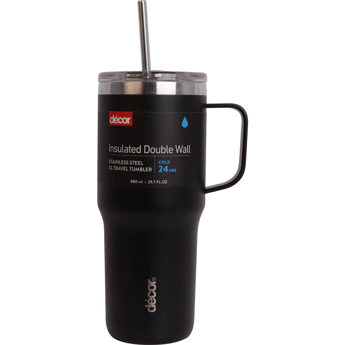 Decor Insulated Double Wall Travel Tumbler 880mL Assorted each