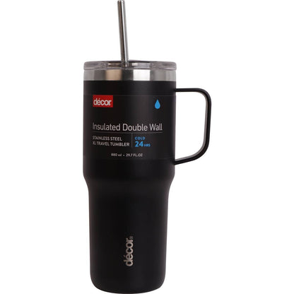 Decor Insulated Double Wall Travel Tumbler 880mL Assorted each