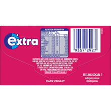 Extra Raspberry & Lime Sugar Free Chewing Gum 27g