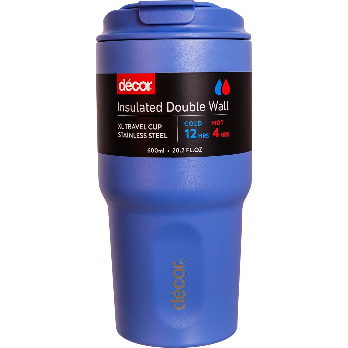 Decor Insulated Double Wall Travel Cup Assorted 600mL each