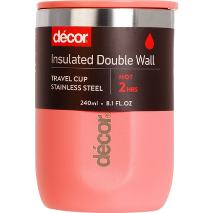 Decor Coffee Travel Cup Insulated Stainless Steel 240mL