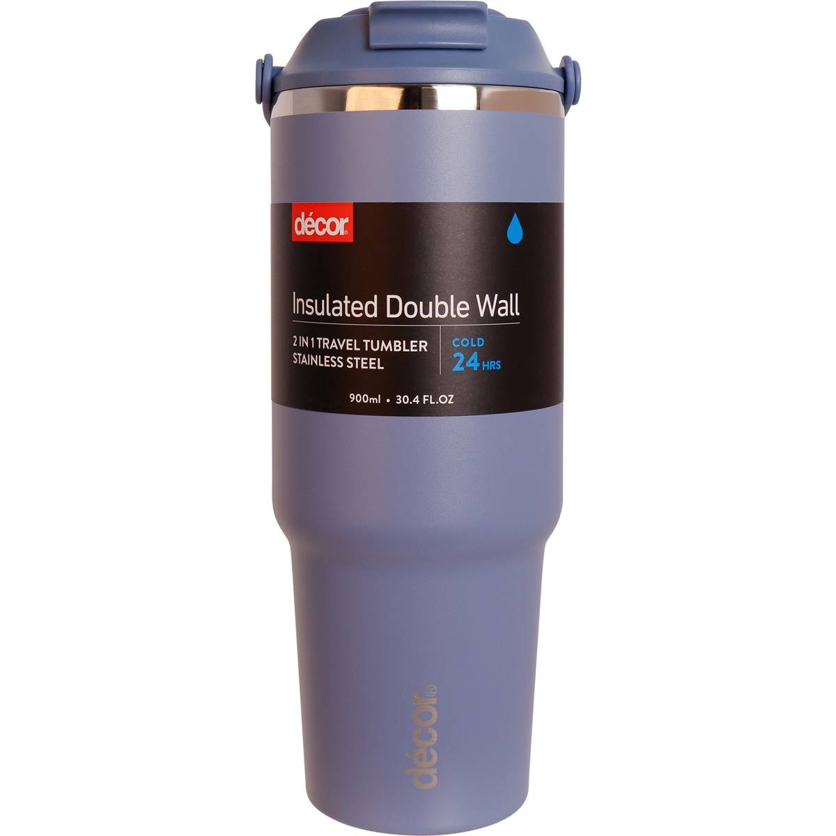 Decor Insulated Double Wall Travel Tumbler 900mL Assorted each