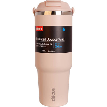 Decor Insulated Double Wall Travel Tumbler 900mL Assorted each