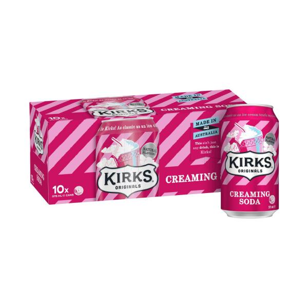 KIRKS SOFT DRINK CREAMING SODA 10PACK