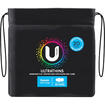 U by Kotex Ultrathin Pads Regular With Wings 20 pack