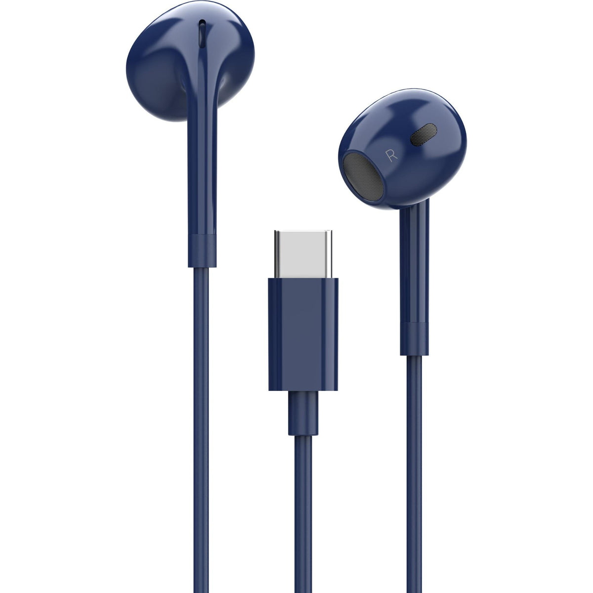 XCD Wired USB-C Semi-In-Ear Headphones (Navy)