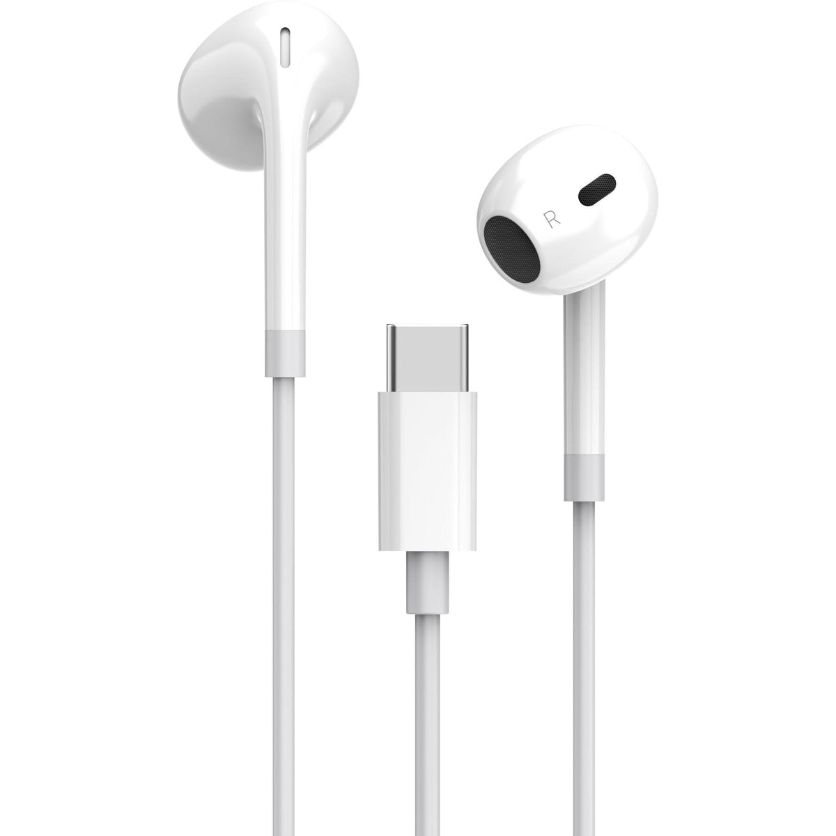 XCD Wired USB-C Semi-In-Ear Headphones (White)