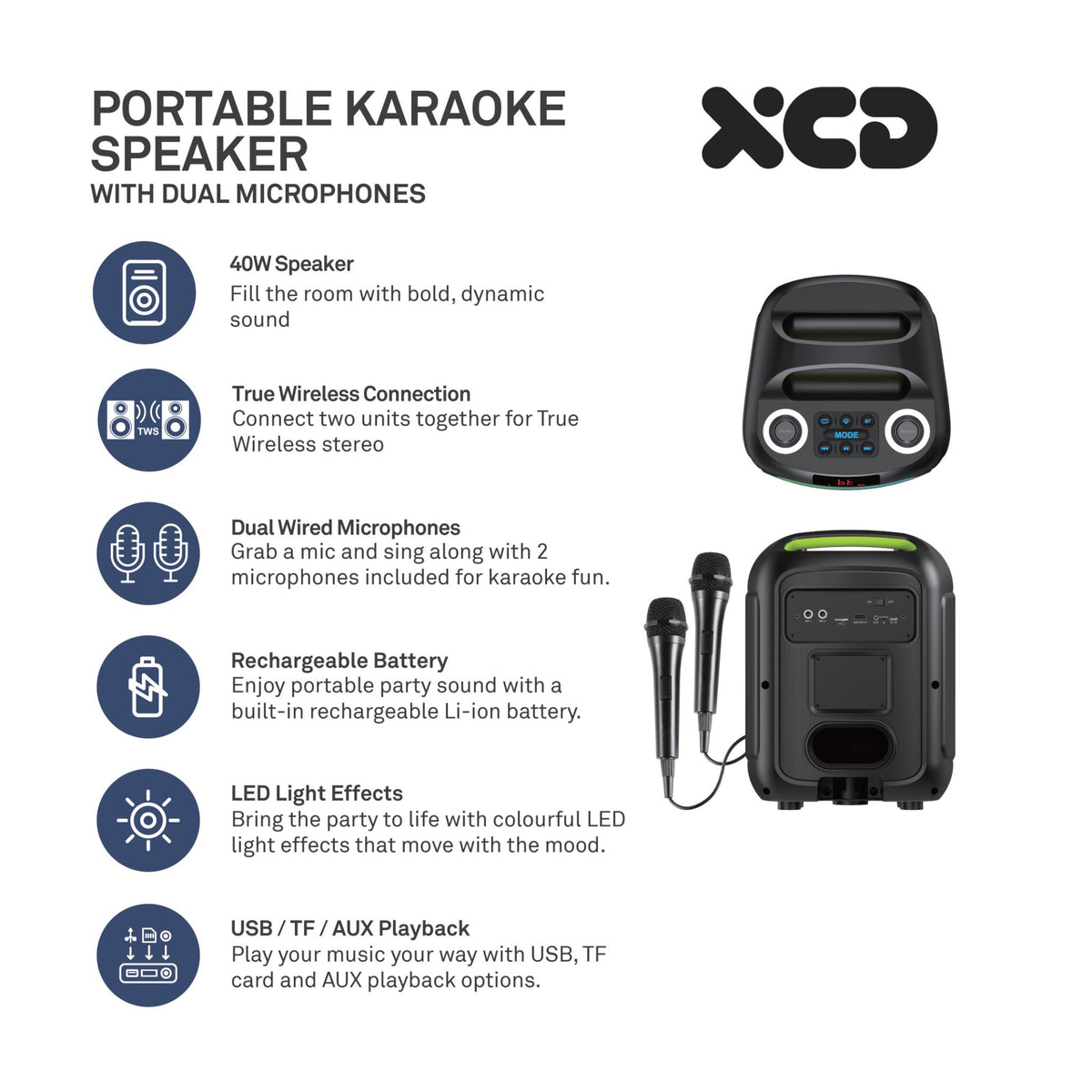 XCD Portable Karaoke Party Speaker