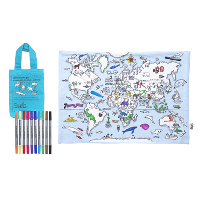 World Map Tablecloth Placemat to Go by Eat Sleep Doodle Art and Craft for Kids Travel Toys 3yrs+