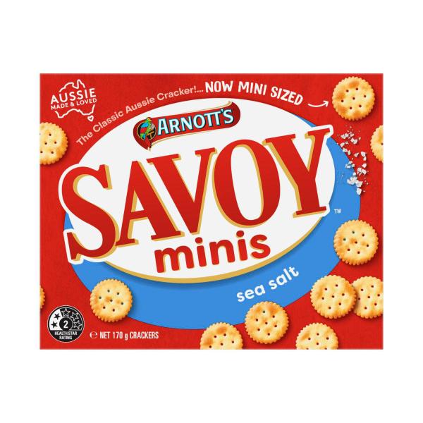 ARNOTTS SAVOY MINIS CRACKERS SEA SALT 170G