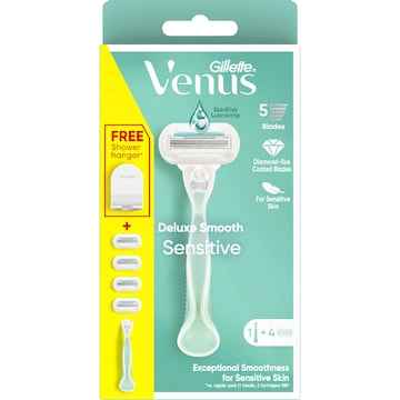 Gillette Venus Deluxe Smooth Sensitive Razor With Shower Hanger 4 pack