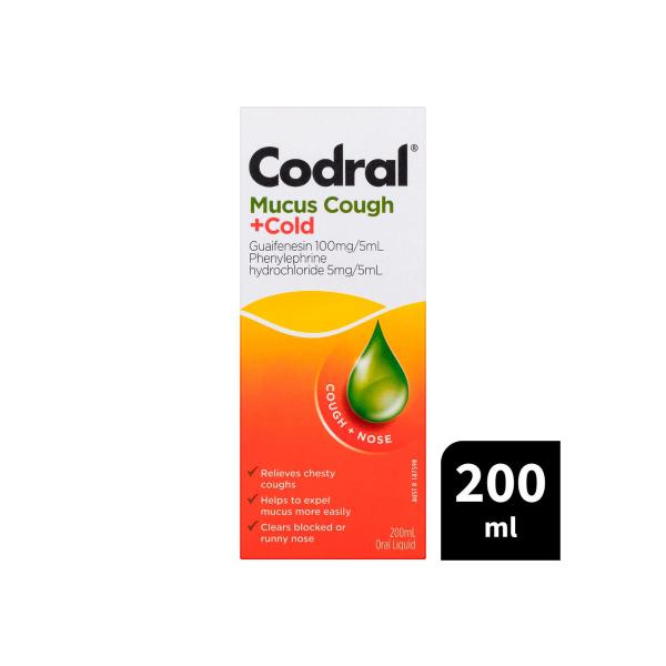 Mucus Cough + Cold Liquid Raspberry Flavour