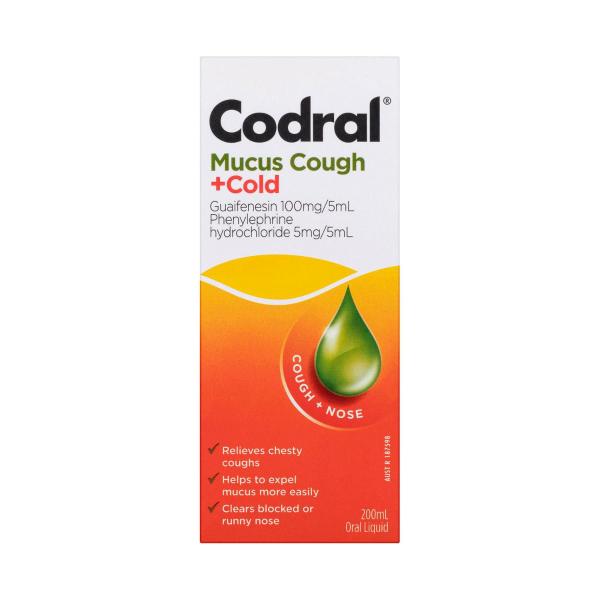 CODRAL MUCUS COUGH + COLD ORAL LIQUID 200ML