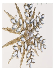 Luxe Christmas 12cm Gemmed Snowflake Ornament in Champagne