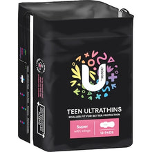 U by Kotex Teen Ultrathins Pads Super With Wings 12 pack