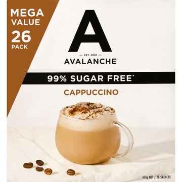 Avalanche 99% Sugar Free Cappuccino Sachets 26 pack