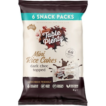 Table Of Plenty Mini Rice Cakes Dark Chocolate Snack Packs 6 pack