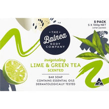 The Balnea Body Company Invigorating Bar Soap Lime & Green Tea Scented 5 pack