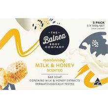 The Balnea Body Company Moisturising Bar Soap Milk & Honey Scented 5 pack