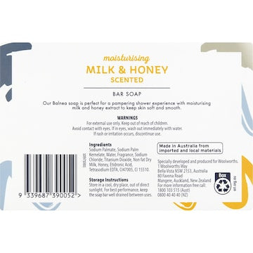 The Balnea Body Company Moisturising Bar Soap Milk & Honey Scented 5 pack