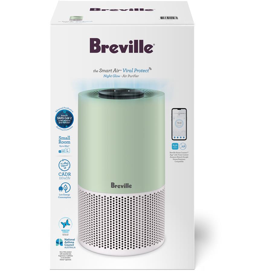 Breville the Smart Air™ Viral Protect Night Glow Purifier (Soft Sage)