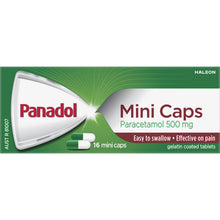 Panadol Mini Caps For Pain Relief Paracetamol 500mg 16 pack