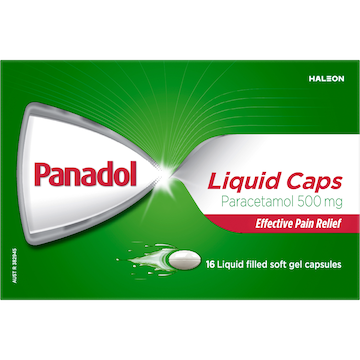 Panadol Liquid Capsules With Paracetamol 500mg 16 pack