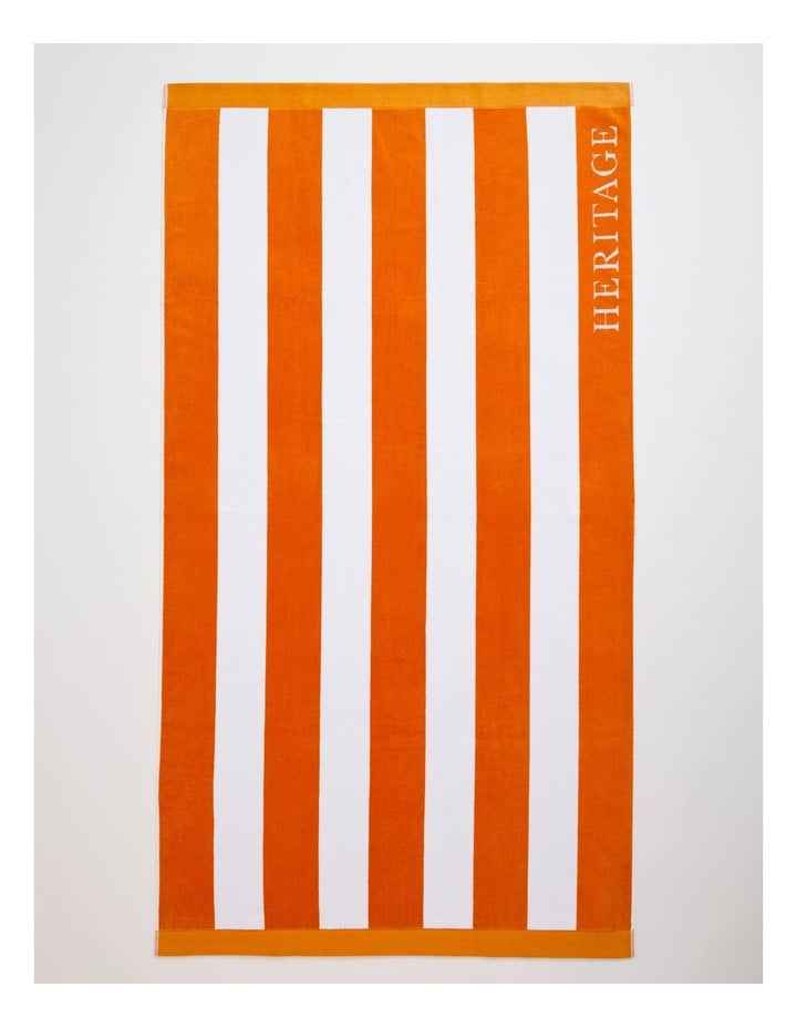 Santorini Resort Stripe Beach Towel in Orange